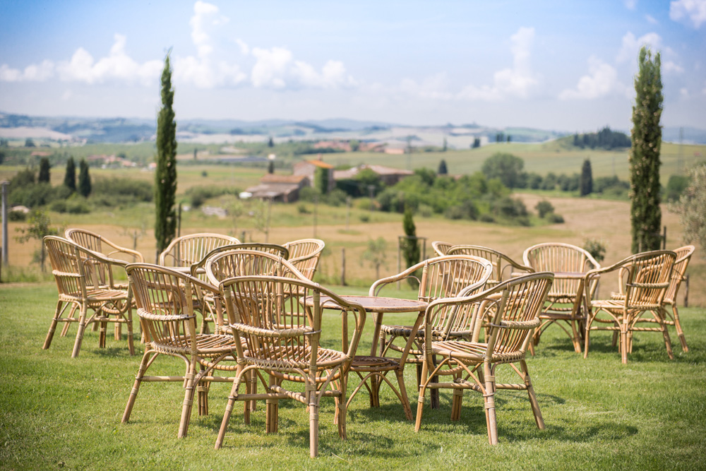 Wedding venue on rolling hills in Tuscany countryside